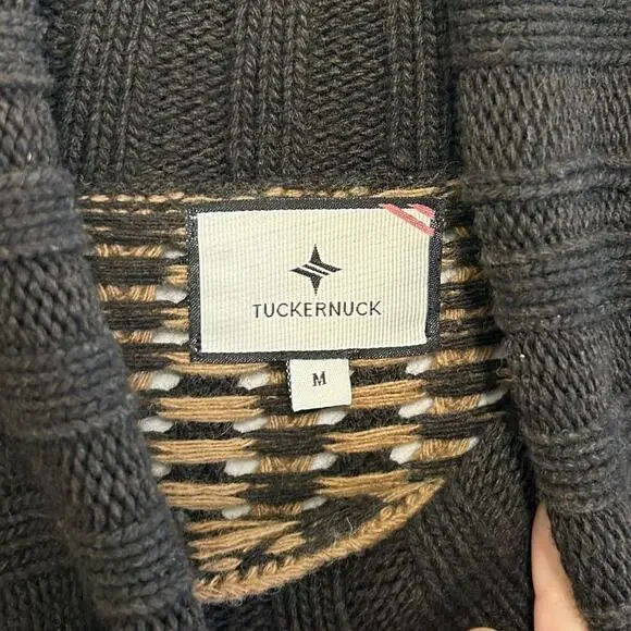 Tuckernuck Wool Cashmere Oversized Sweater Women's Sz M Pip Brown Tan Turtleneck - Picture 4 of 6